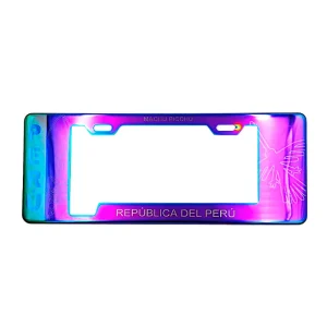 Portaplaca auto metal europeo tornasolado