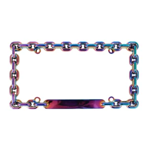 Portaplaca cadena tornasolado